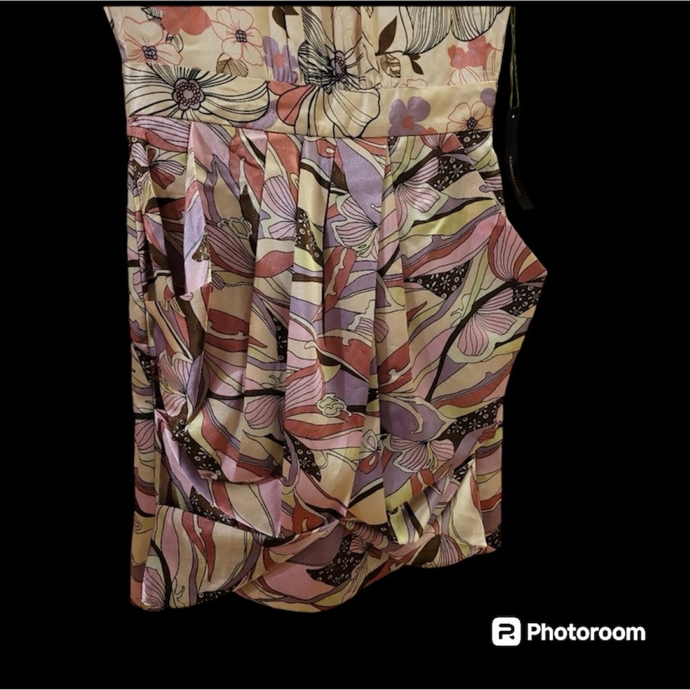 BCBG Max Azria Satin Floral Dress Size XS - Picture 3 of 7